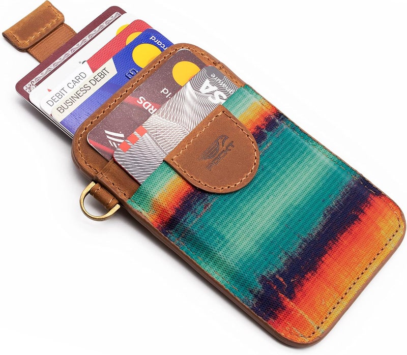 POCKT Slim Card Holder Wallet For Men and Women - Minimalist Front Pocket Wallet Elastic Credit Card Holder Genuine Leather RFID Blocking Card Case Wallets | Grunge - Image 4